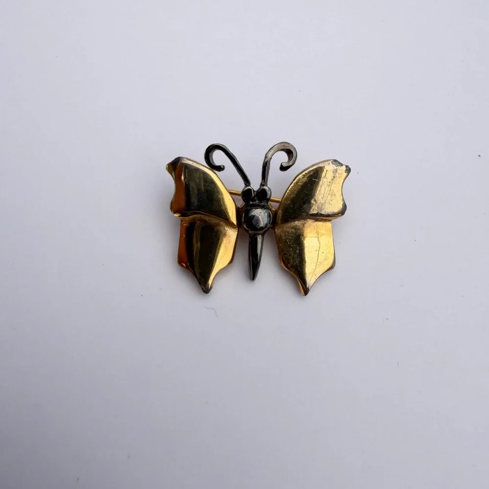 Act II Butterfly Brooch Gold Tone VTG Art Deco Lapel Pin Costume Jewelry Nature